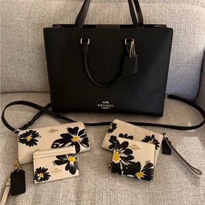 Coach Black Maggie convertible shoulder bag w/ extras!!